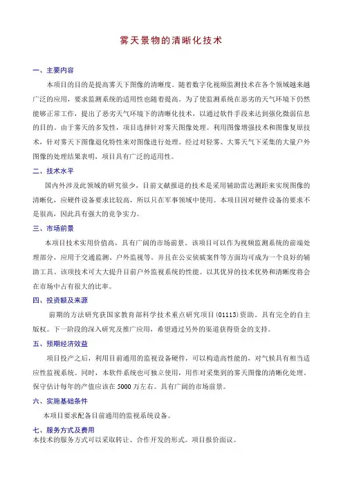 雾天景物的清晰化技术doc