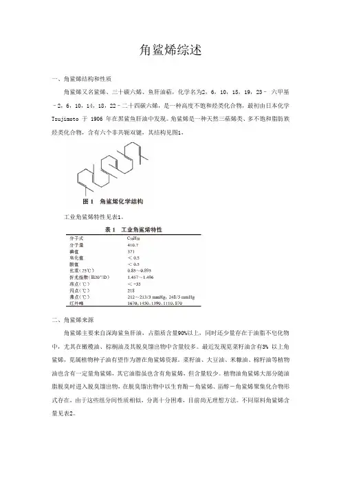 角鲨烯综述