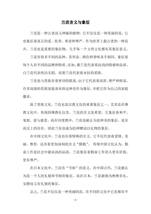 兰花含义与象征