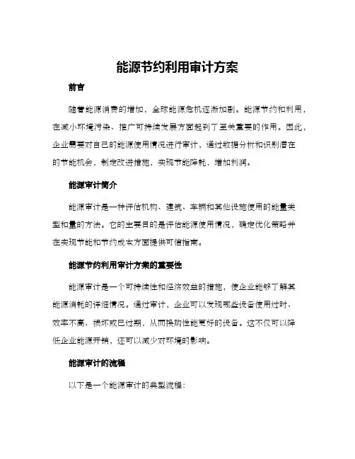 能源节约利用审计方案