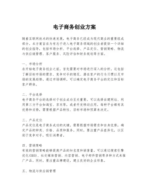 电子商务创业方案