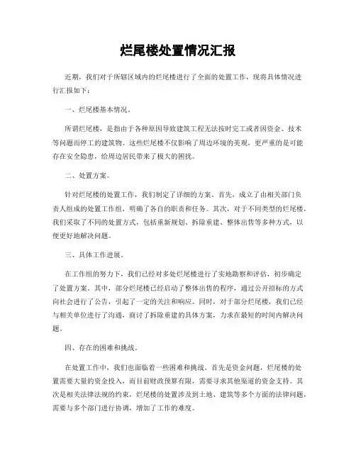 烂尾楼处置情况汇报