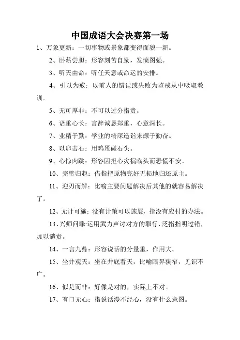 中国成语大会决赛第一场