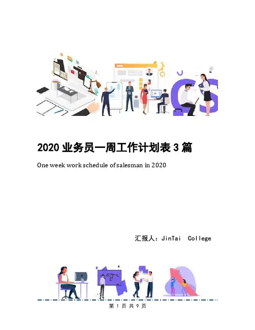 2020业务员一周工作计划表3篇