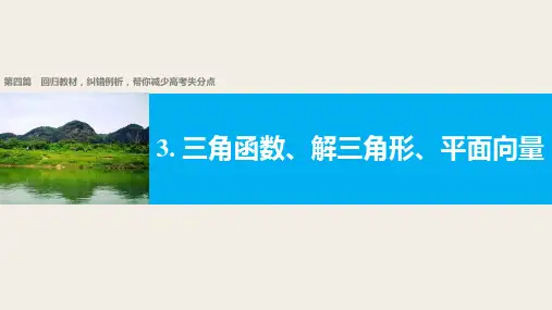 回归教材( 三角函数、解三角形、平面向量)