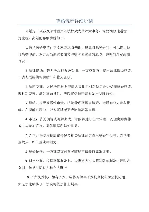 离婚流程详细步骤