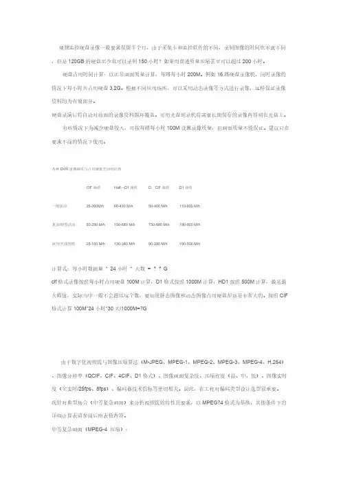 硬盘录像机图像存储时间的计算方式-推荐下载
