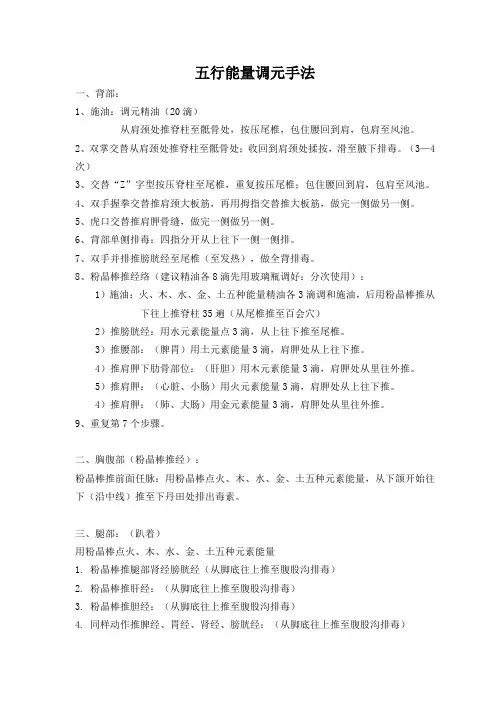 背部五行调元手法