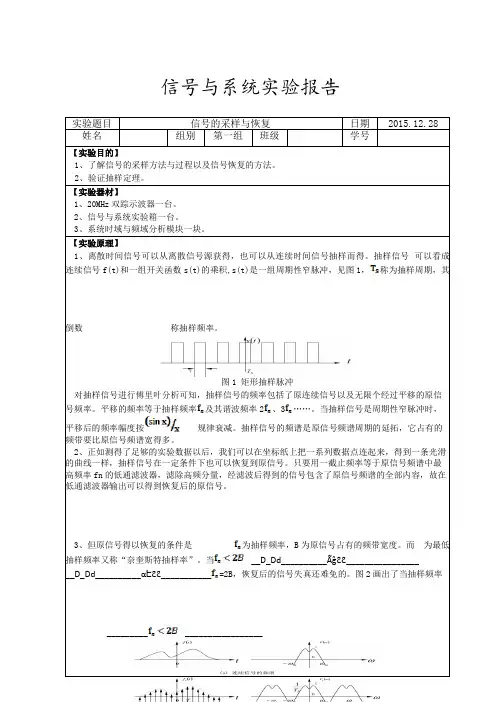 实验5 信号的采样与恢复