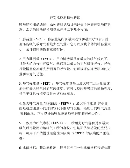 肺功能检测指标解读
