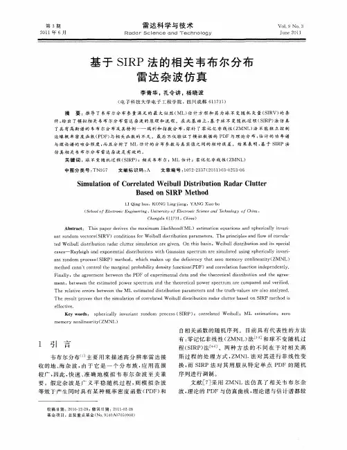 基于SIRP法的相关韦布尔分布雷达杂波仿真
