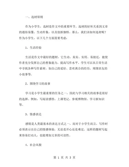 小学作文选材范文