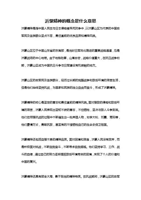 沂蒙精神的概念是什么意思