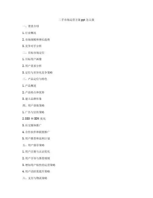 二手市场运营方案ppt怎么做