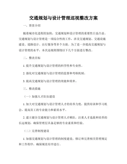 交通规划与设计管理巡视整改方案