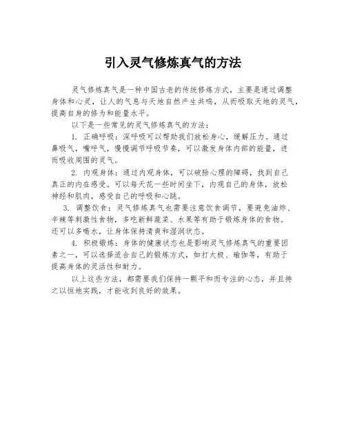 引入灵气修炼真气的方法