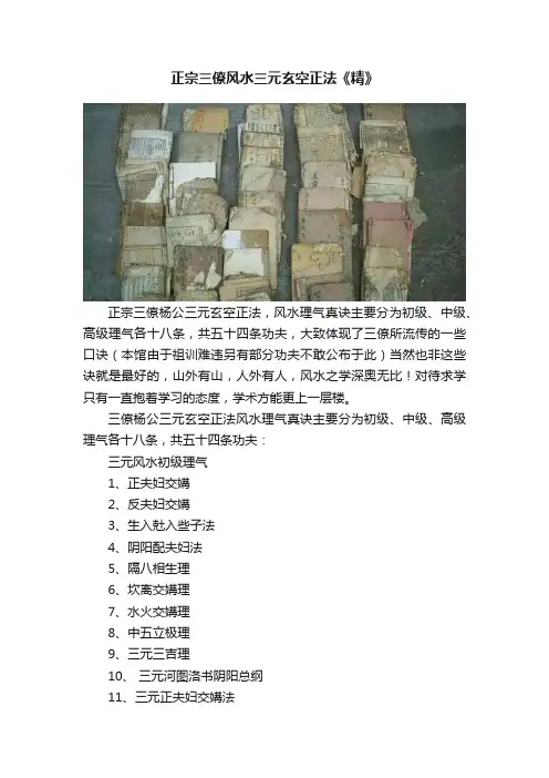 正宗三僚风水三元玄空正法《精》