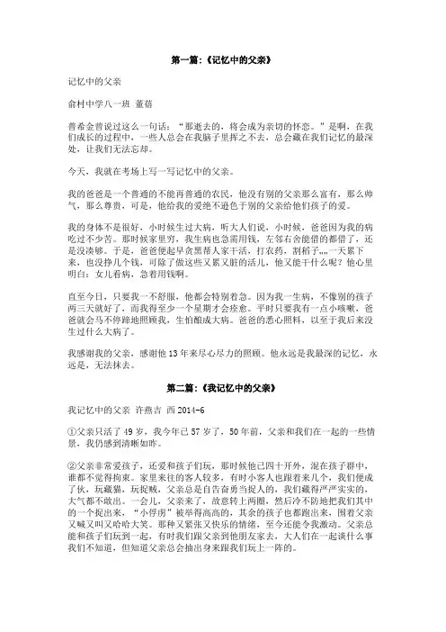 记忆父亲作文