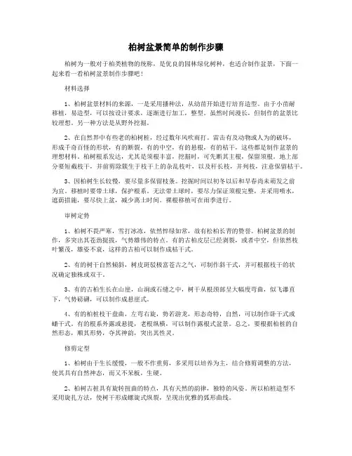 柏树盆景简单的制作步骤