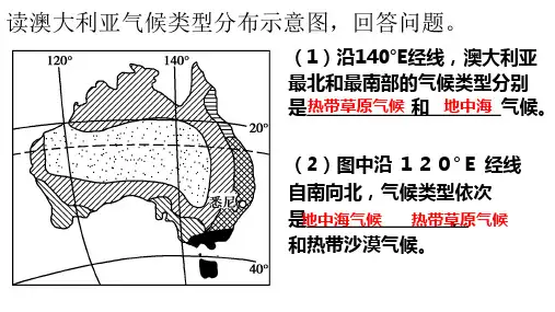 读澳大利亚气候类型分布示意图