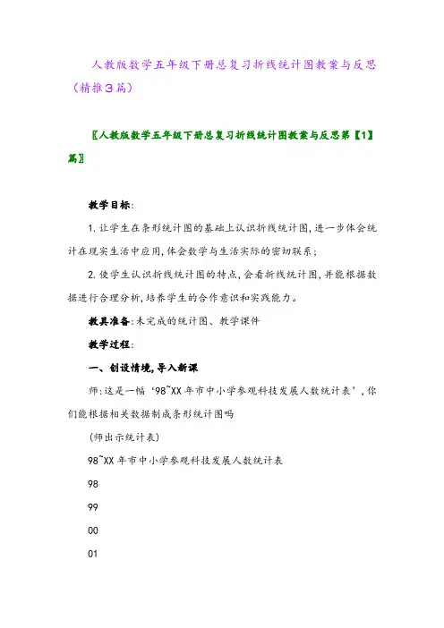 2024年人教版数学五年级下册总复习折线统计图教案与反思(精推3篇)