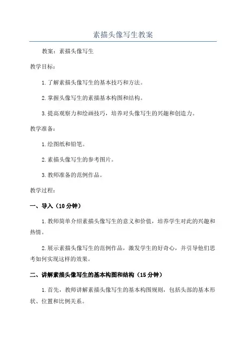 素描头像写生教案