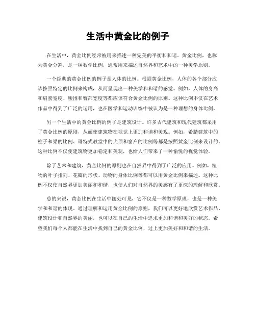 生活中黄金比的例子