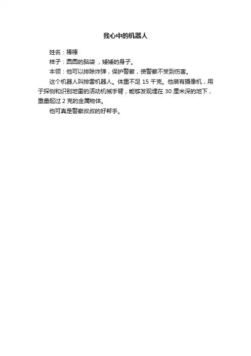 我心中的机器人