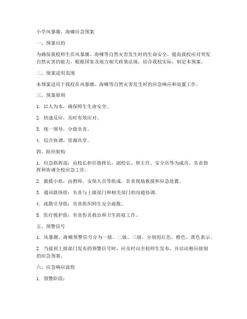 小学风暴潮_海啸应急预案