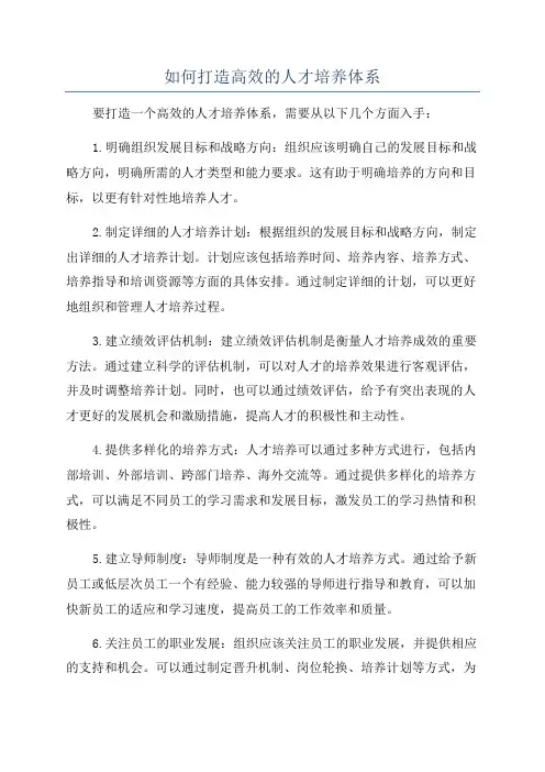 如何打造高效的人才培养体系