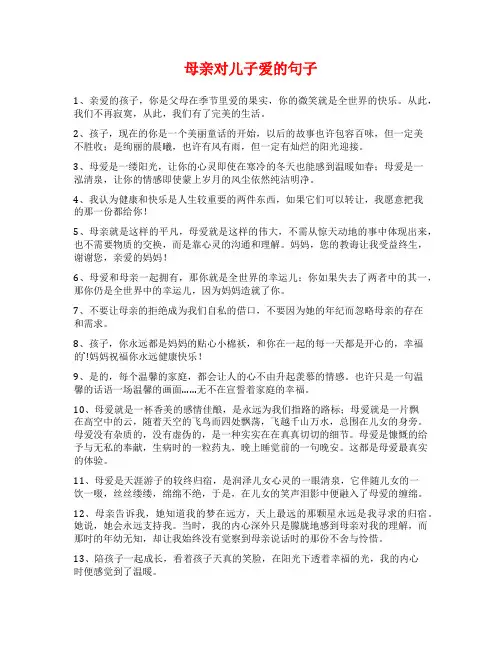 母亲对儿子爱的句子