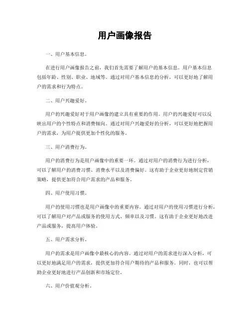 用户画像报告