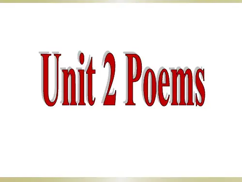 人教版高中英语选修六Unit2PoemsPeriod1课件