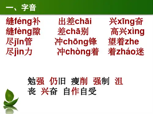 人教版小学语文第三单元复习要点-课件