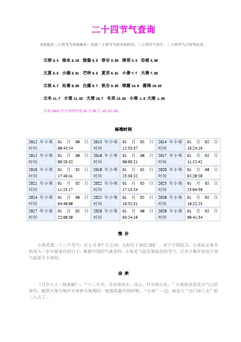 二十四节气查询
