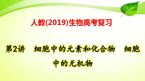 人教(2019)生物高考复习：第2讲 细胞中的元素和化合物 细胞中的无机物