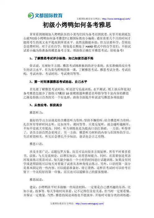 初级小烤鸭如何备考雅思