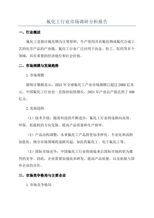 氟化工行业市场调研分析报告
