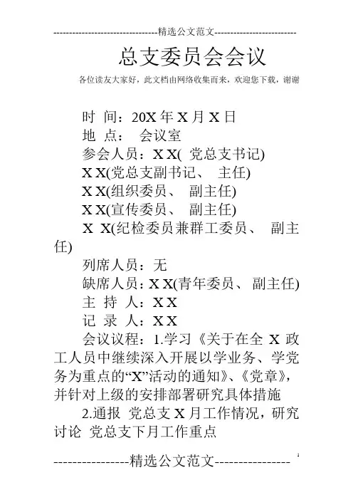 总支委员会会议