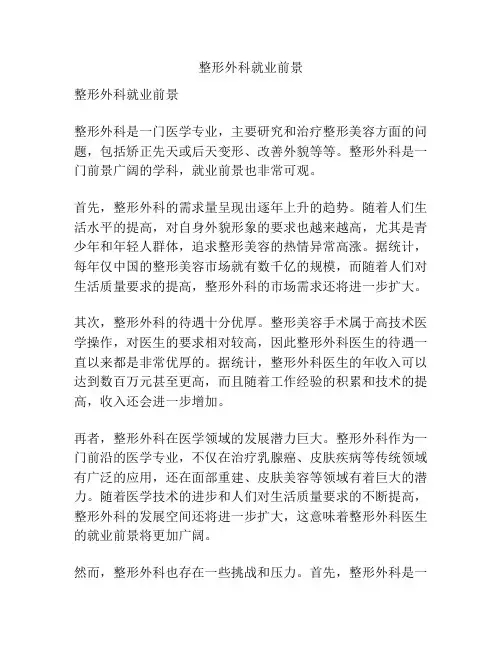 整形外科就业前景
