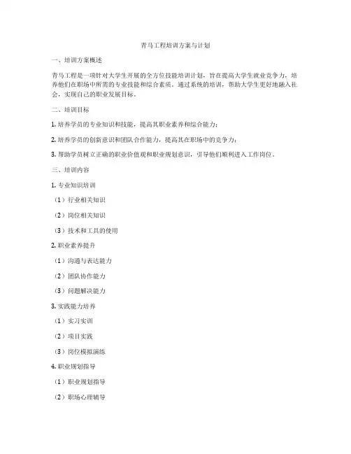 青马工程培训方案与计划