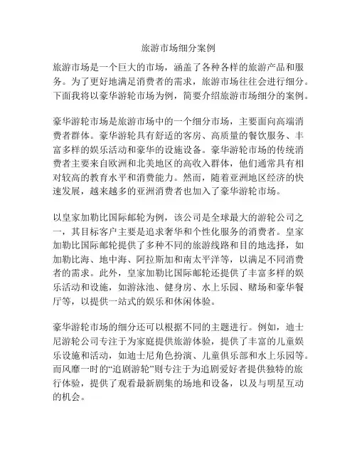 旅游市场细分案例