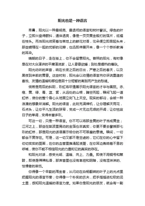 阳光也是一种语言