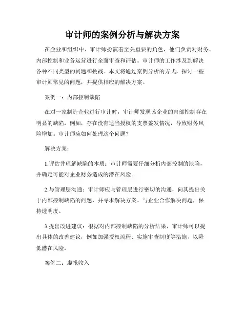 审计师的案例分析与解决方案