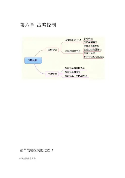 注册会计师公司战略与风险管理第六章归纳总结