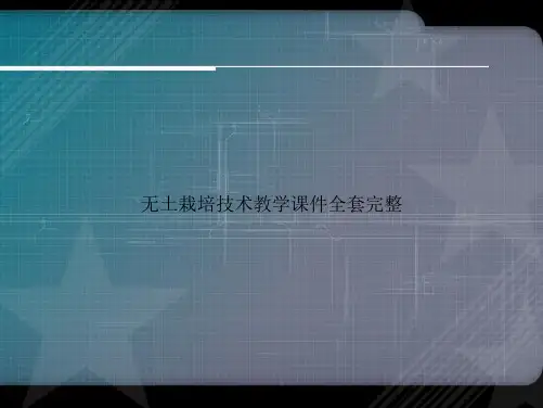无土栽培技术全套完整讲课文档