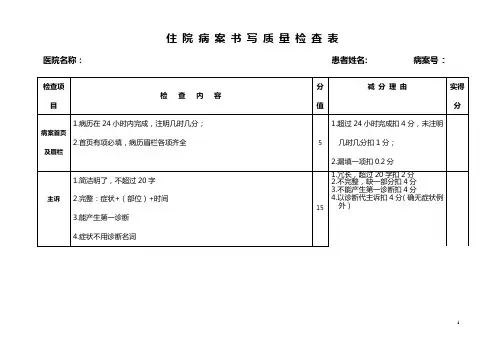 住院病历检查