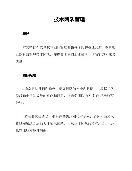 技术团队管理