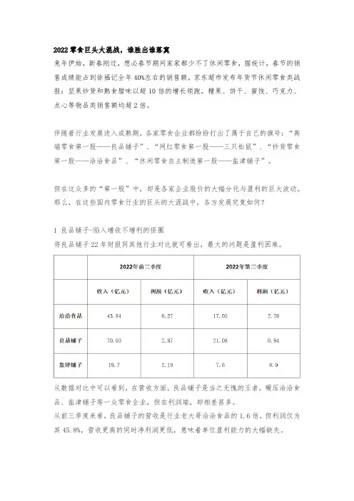 2022零食巨头大混战,谁胜出谁落寞