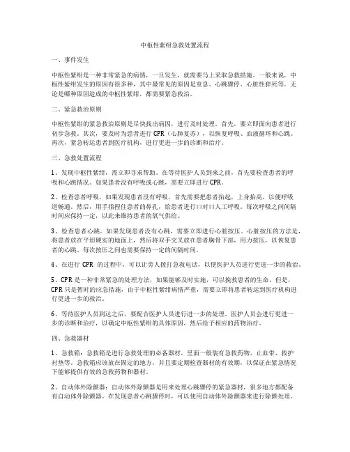 中枢性紫绀急救处置流程